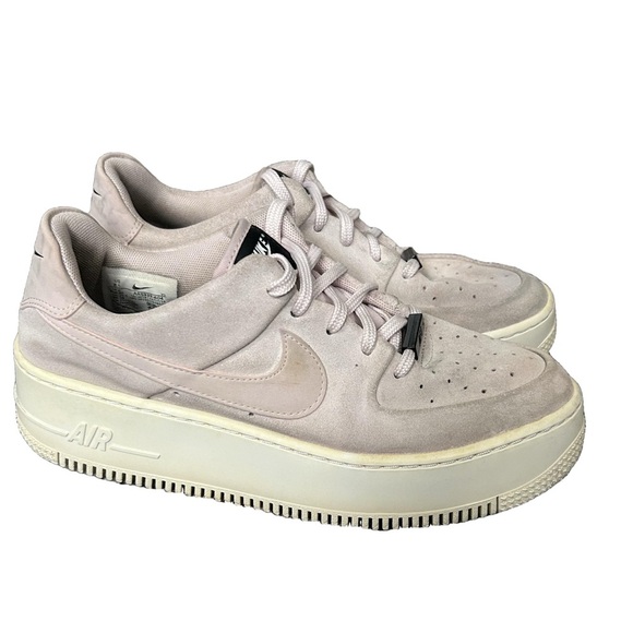 Nike  Air Force 1 soft pink suede platform sneakers size women’s 8.5 - Picture 2 of 10